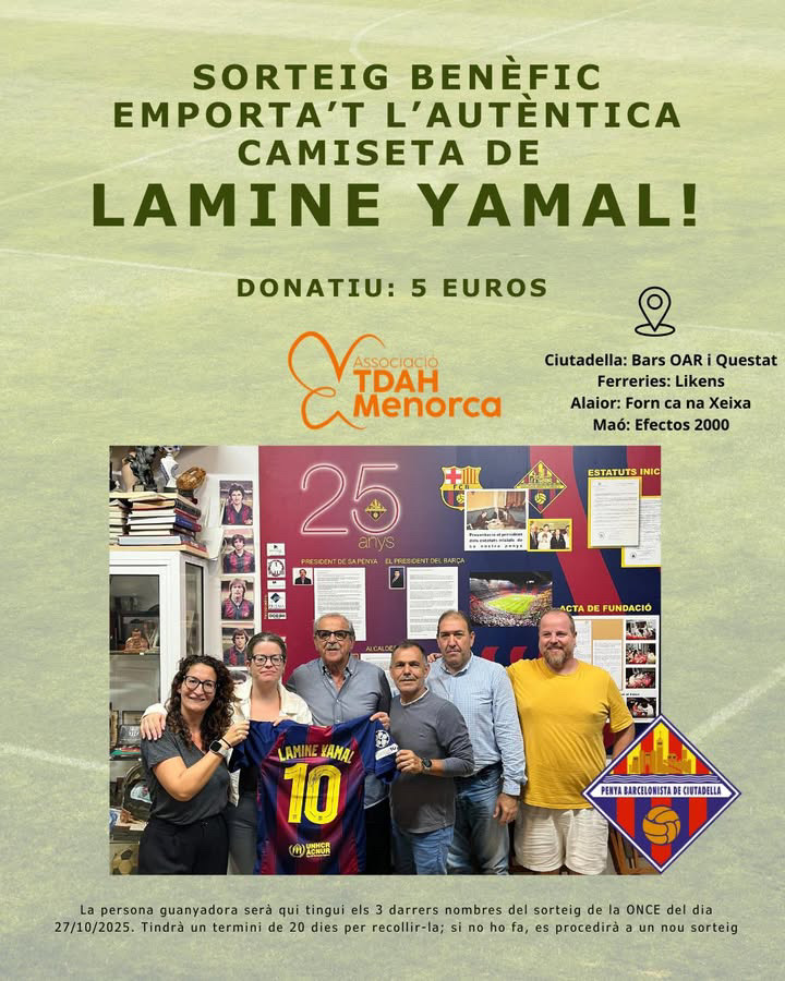 Sorteig benèfic TDAH Menorca