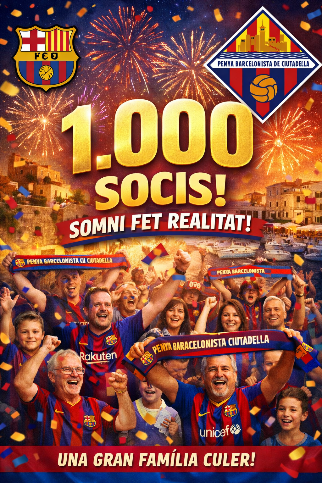 La Penya Barcelonista Ciutadella arriba als 1.000 socis!